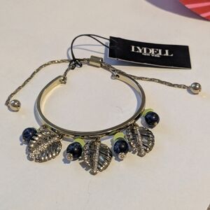 Lydell New York Goldtone Adjustable Bracelet with Blue and Green Accents